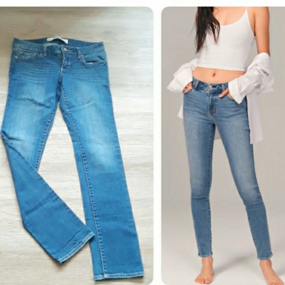 Abercrombie The A&F Skinny Jeans - Size 3/4 Medium Wash Low Rise Jeans - Picture 2 of 9